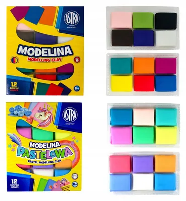 Produktbild von Astra Knetmasse 24 Farben Grundfarben Pastellfarben