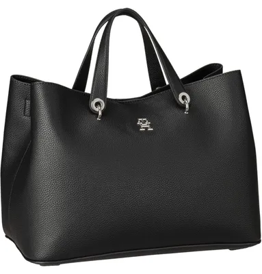 Produktbild von Tommy Hilfiger TH Emblem Satchel, Erwachsener, OS, Schwarz, Polyurethan (PU), 1 Stück(e)