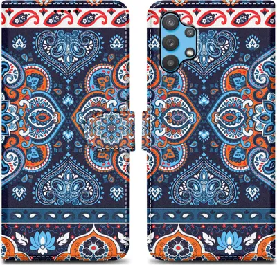 Produktbild von Cadorabo Schutzhülle für Samsung Galaxy A32 5G Hülle Design Blau Handyhülle Schutzhülle Etui Magnetisch Case Cover
