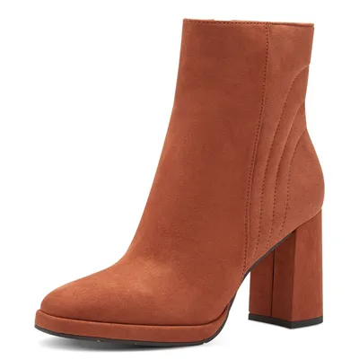 Immagine prodotto di Stivaletti da donna Marco Tozzi, tacco alto a blocco, cerniera, modello 2-25337-41, taglia: 40 EU, colore: arancione
