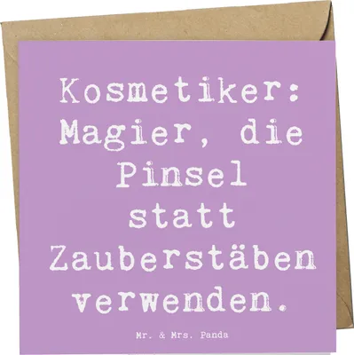 Produktbild von Mr. & Mrs. Panda Grußkarte Spruch Kosmetiker Magie - Lavendeltraum - Geschenk, Verwandlungskraft, doppelkarte, Hautpflege, Glückwunschkarte, Wellness, anlasskarte, Beruf