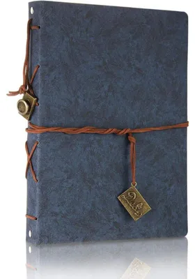 Productafbeelding van Notitieboek A5, vintage design, kunstleer, navulbaar, blanco kraftpapier, 200 pagina's, met PVC-hoes