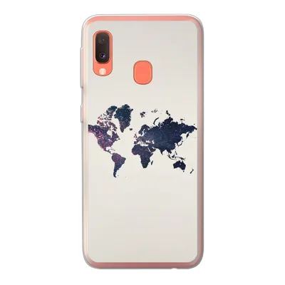 Produktbild von MuchoWow® Handyhülle Schutzhülle Hülle für Samsung Galaxy A20e Weltkarte - Licht - Rot Silikon Softcase Handy Hülle - Abdeckung