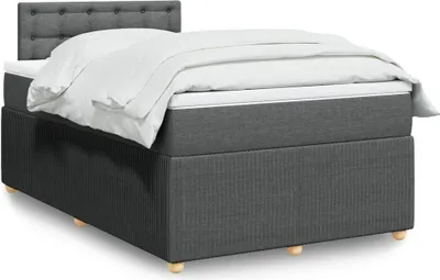 Produktbild von Boxspringbett mit Matratze Dunkelgrau 120x190 cm Stoff, Klassische Betten 2024 Neu DesignMöbel