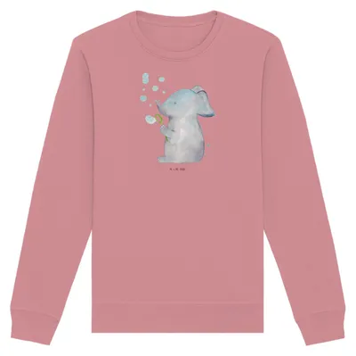 Produktbild von Mr. & Mrs. Panda Baumwoll Pullover Elefant Seifenblasen Größe XS - Canyon Pink - Geschenk, Sweatshirt, Organic Baumwolle, Liebesspruch, Elefanten, Liebe, Heimat, Pulli