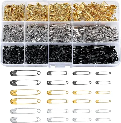 Imagen del producto de Juego de alfileres de seguridad, 540 unidades, de pequeño a grande, de 19 mm a 28 mm, para ropa y manualidades
