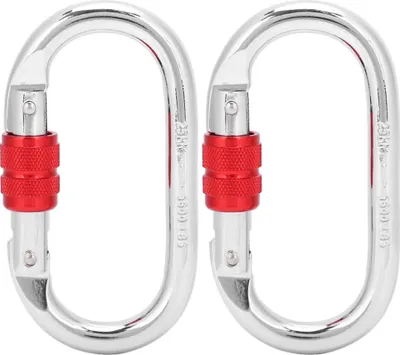 Obrázek produktu pro 2PCS 25KN Chroming Horolezectví O Bezpečnostní hák Venkovní horolezecká karabina Spona