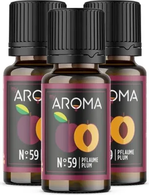 Produktbild von myAROMA flavour drops – Pflaume 3x10ml, zuckerfrei und kalorienfrei, veganes natürliches Lebensmittelaroma ohne künstliche Farbstoffe, für Küche und Getränke, Nr. 59
