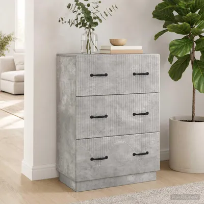 Produktbild von vidaXL Schubladenschrank Betongrau 66 x 34,5 x 87 cm Holzwerkstoff