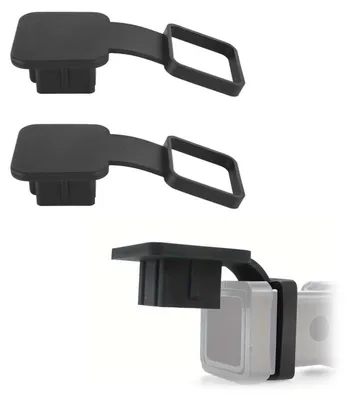 Image de 2 protections pour attelage de remorque, 2 pouces, carrées, noir mat, protection anti-poussière, étanche