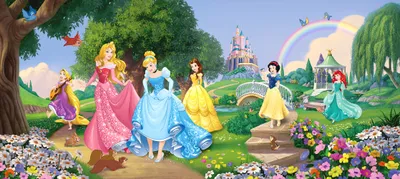 Obrázek produktu pro Plakát Disneyho princezny zelené, modré a růžové - 600897 - 202 x 90 cm