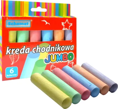 Zdjęcie produktu dla SCHEMAT Kreda chodnikowa 6-kolorów Jumbo dla dzieci do Rysowania