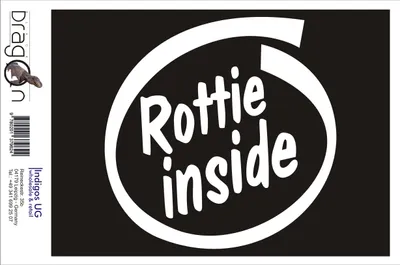 Produktbild von Aufkleber / Autoaufkleber - JDM / Die cut / Auto / OEM - Rottie inside - 120x120 mm weiß - Heckscheibe / Heckscheibenaufkleber