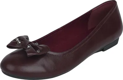 Produktbild von Rock Rebel by EMP Damen rote Ballerinas mit Schleife und Nieten EU38