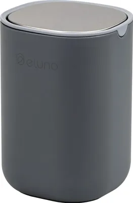 Produktbild von eluno Kosmetikeimer/ Tischabfalleimer EDOLO mit Schwingdeckel und 1,5 Liter Fassungsvermögen, aus Kunststoff grau
