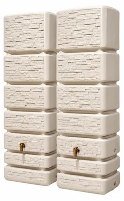 Immagine prodotto di 2x 350L GRAF SLIM Stone Decor Set sandbeige 1840x600x390cm