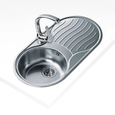 Einbauspülbecken 1 Becken + Abtropffläche Edelstahl 85 cm gebürstet