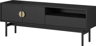 Produktbild von Selsey Stoon - TV-Element mit Schublade - Schwarz mit Metallgestell - 154 cm