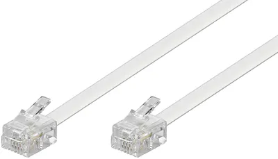 Produktbild von goobay Modularkabel/Telefonkabel CCA RJ12 Stecker auf RJ12 Stecker weiß 15 m