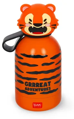 Produktbild von LEGAMI - Hot&Cold BFF Kinder-Wasserflasche, Tiger-Motiv, doppellagig aus 18/8 Ed