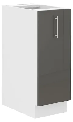 Produktbild von Küche Lara Grau Hochglanz Unterschrank 30 cm Schrankauszug Küchenschrank Küche