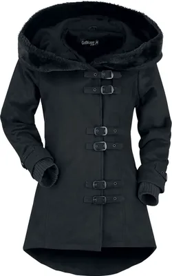 Produktbild von Gothicana by EMP Damen schwarze Winterjacke mit Schnürung M