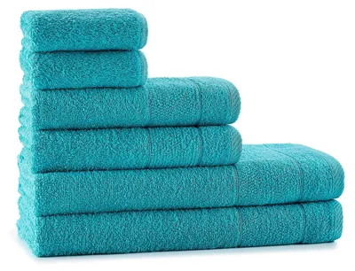 Produktbild von Handtuch-Set – 6 Stück, 100% Baumwolle, Türkis