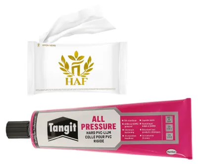 Produktbild von HAF Tangit PVC-U Kleber All Pressure Spezialkleber in 125g Tube | Spezialkleber geeignet für Verbindung und Montage von harten PVC-U Rohren-