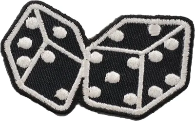 Produktbild von Aufnäher - Würfel - schwarz-weiß - Patch