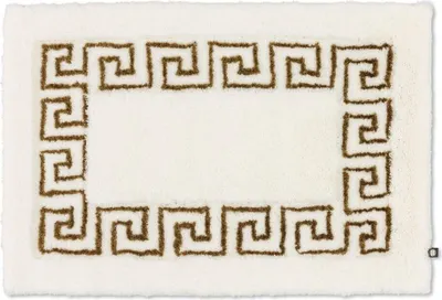 Produktbild von Rhomtuft Badteppich Mäander  rund   120 cm  Farbe  natur-jasmin/goldlurex