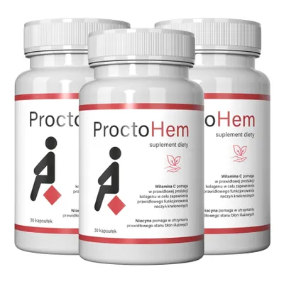 Immagine prodotto di 3x ProctoHem - sollievo dalle emorroidi supporto vascolare 30 capsule