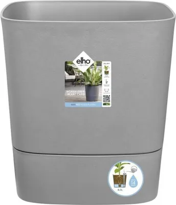 Produktbild von ELHO - Blumentopf - Greensense Aqua Care Square 38 - Light Cement - Innen/Außen - Ø 38 x H 38,9 cm