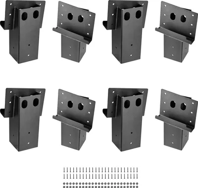 Produktbild von Pfostenhalterung-Set - Plattformhalter 8° Neigung - Für 90 x 90 mm Holzpfosten (88,9 mm) - 1000 kg Tragkraft - Für Hochsitz/Jagdkanzel/Plattform - 8 Stück
