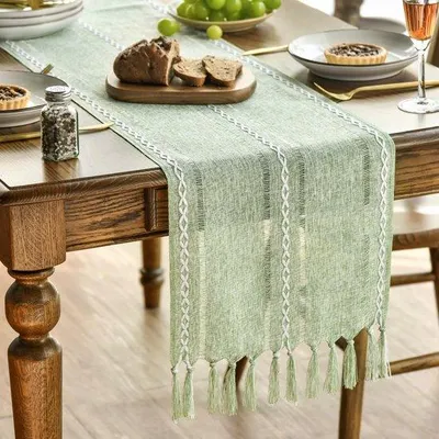 Obrázek produktu pro Boho dekorace na večírek a svatbu, zelený ubrus, 33 x 24 cm