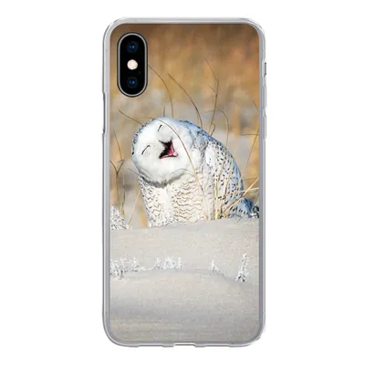Produktbild von MuchoWow® Handyhülle Schutzhülle Hülle für iPhone X Eule - Schnee - Düne Silikon Softcase Handy Hülle - Handyhülle
