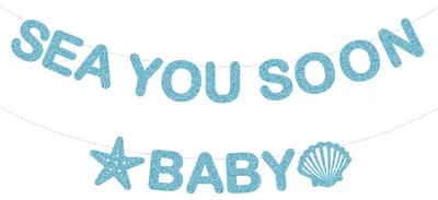 Productafbeelding van Welkomstbanner met zeedieren voor babypartijen, onderwaterdecoratie