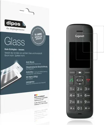 Produktbild von 2x Schutzfolie für Gigaset CE 575 HX matt - Anti-Shock 9H Folie dipos Glass Kunststoffglas