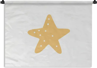 Produktbild von MuchoWow® Wandteppich Wandbehang Stern - Mädchen - Jungen - Punkte - Kinder 120x90 cm Tapisserie Dekoration Wandtuch - Wohnen - Aufhänger für die Wand
