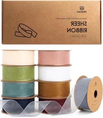 Produktbild von Bunt Organza-Bänder Set 25m x 9 Rollen für Geschenke