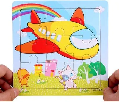 Obrázek produktu pro Dřevěné puzzle v rámečku Vzdělávací puzzle letadlo