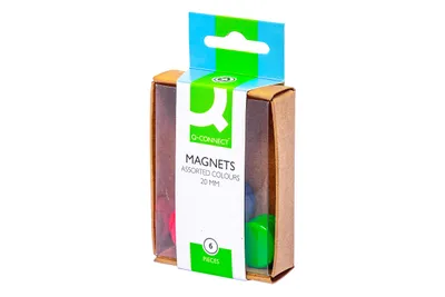 Obrázok produktu pre Q-Connect® KF02040 lepiace magnety - Ø 20 mm, rôzne, 6 kusov
