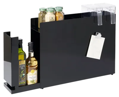 Immagine prodotto di Yamazaki portaspezie da cucina in metallo nero 50x36x12cm con cassetto