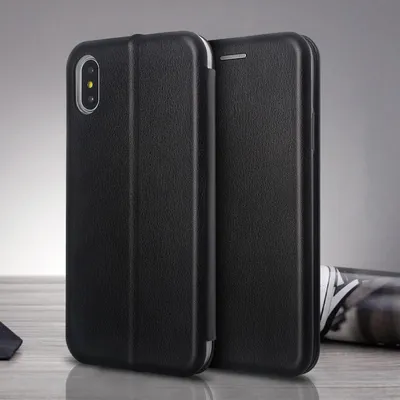 Produktbild von Handy Schutz Hülle für Apple iPhone XS Max Handytasche mit Magnetdeckel Kartenfach und Standfunktion Klapphülle Schwarz