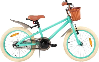Produktbild von Kinderfahrrad Mädchen 16 Zoll (41 cm) – Mit Stützrädern, Handbremse, Rücktrittbremse & Korb – Grün