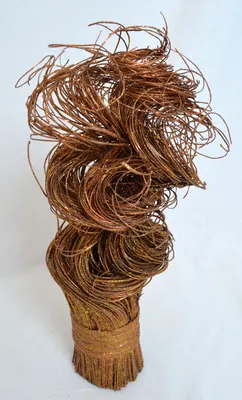 Produktbild von 1 Dekobüschel Weide gedreht kupfer mit Glitter ca. 29 cm