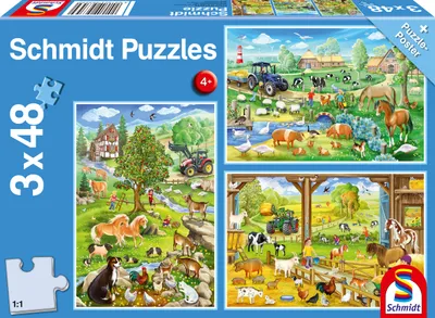 Produktbild von Puzzle 3x48T. Bauernhof