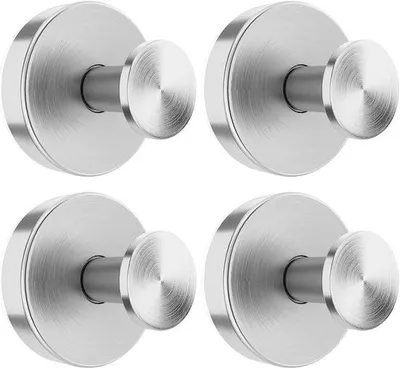 Produktbild von Famanu Saugnapfhaken für Glas und Fliesen - Abnehmbare Haken für Dusche und Küche (4 Stück, Silber)