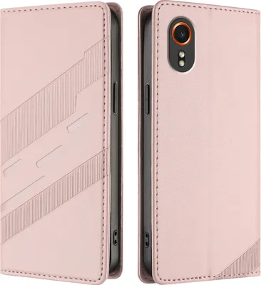 Produktbild von Hülle für Samsung Galaxy XCover 7, Kunstleder Brieftaschen Handyhülle mit Kartenfach und Standfunktion Pink