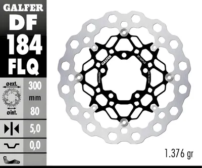 Image de Jeu de disques de frein Galfer 2x DF184FLQ CUBIQ® flottant avant 300x5mm pour Kawasaki KLE Versys KLZ Z SX R SE EN S Vulcan 600 - 1000 ccm année 2004 - 2023