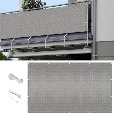 Productafbeelding van Balkonafdekking - Privacy scherm - Meer privacy - Weerbestendig UV-bescherming - 0.85 x 3 m - Lichtgrijs